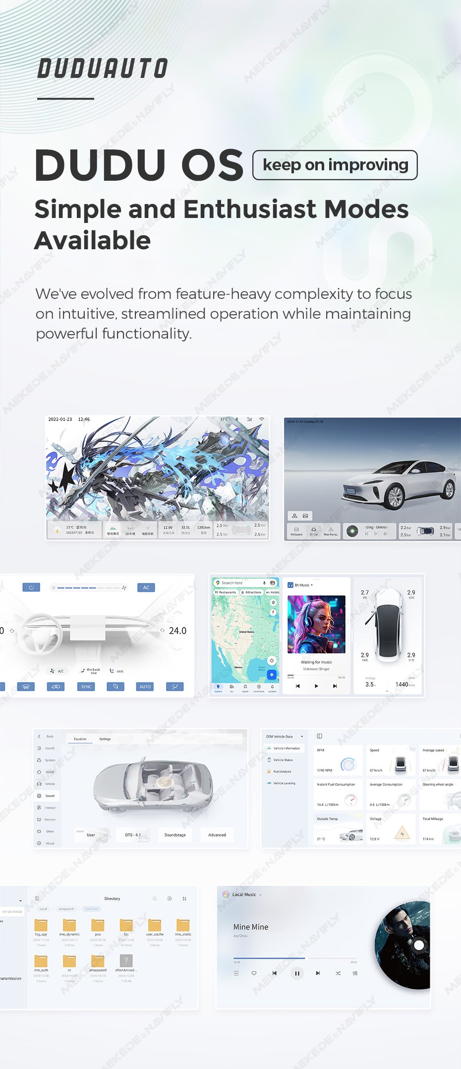 Dudu7 Andriod Stereo  9.5"-10.5"  wirelss Apple Carplay/Android Auto