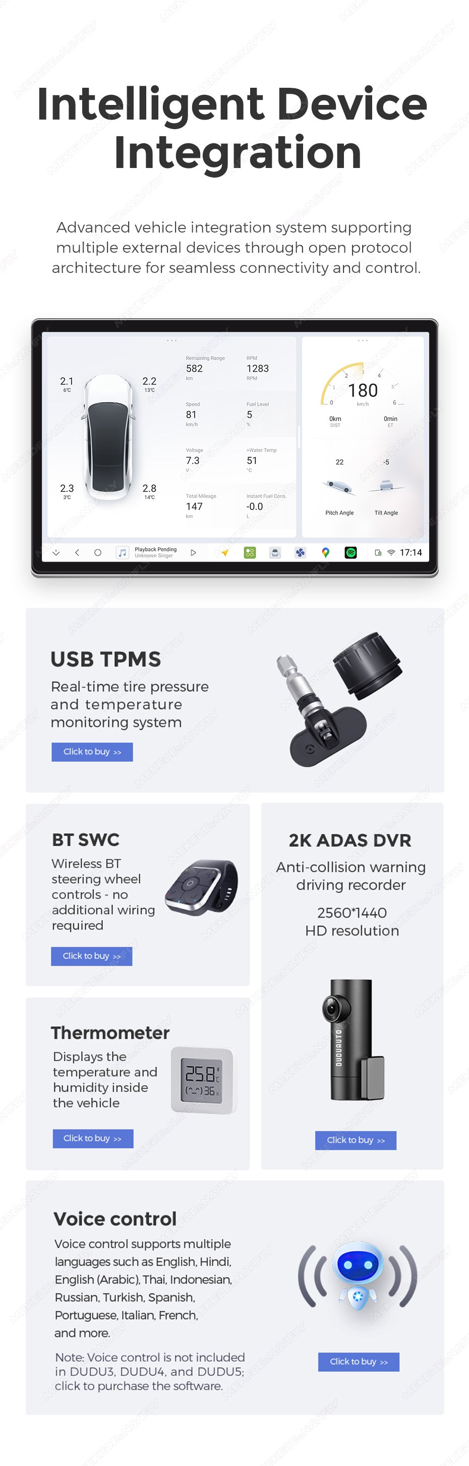 Dudu7 Andriod Stereo  9.5"-10.5"  wirelss Apple Carplay/Android Auto