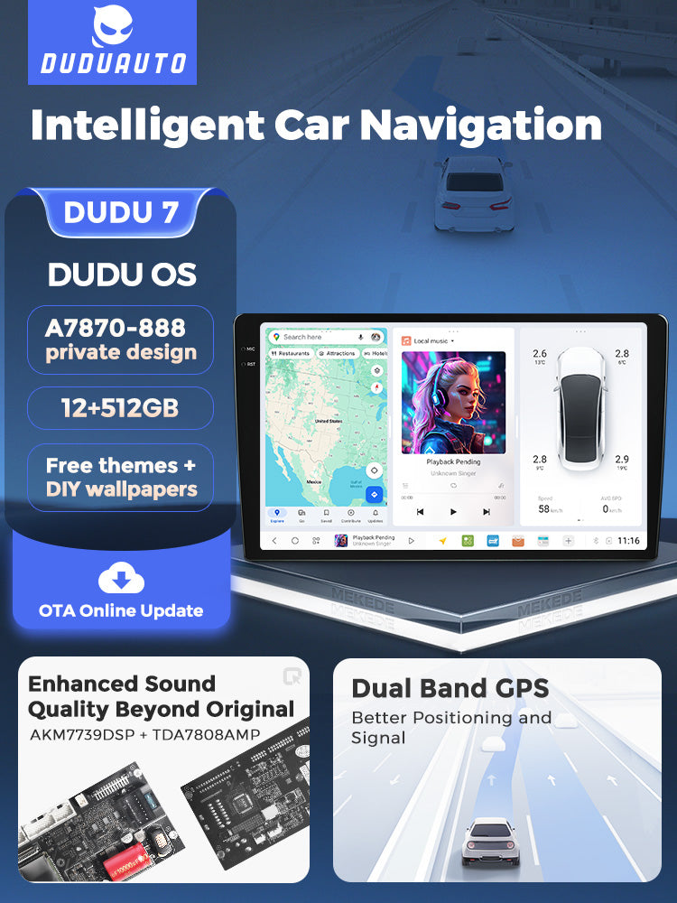 Dudu7 Andriod Stereo  9.5"-10.5"  wirelss Apple Carplay/Android Auto